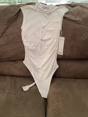 Madden Girl White Snap-Crotch Bodysuit